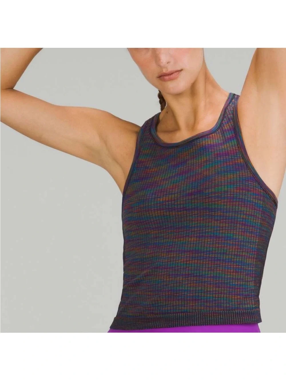 LULULEMON Ebb to Street Racerback Tank Multicolor Rainbow Size 14